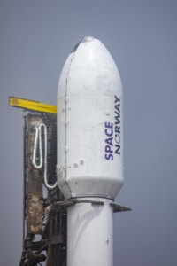 SpaceX's Falcon9 rocket with the two ASBM satellites on board.