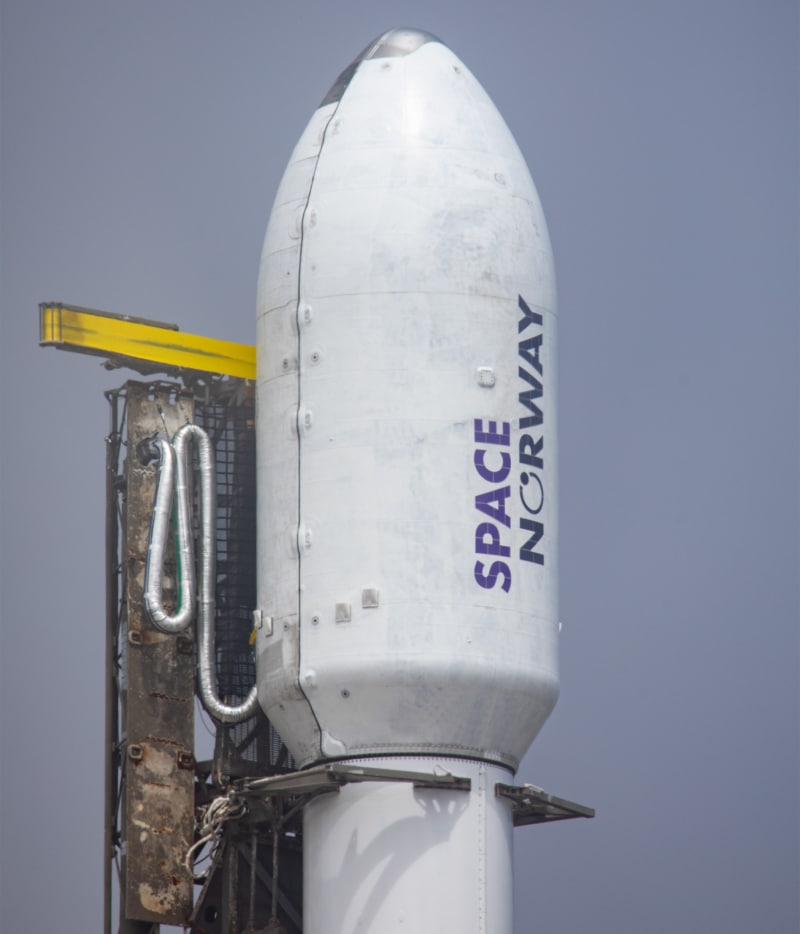 SpaceX's Falcon9 rocket with the two ASBM satellites on board.