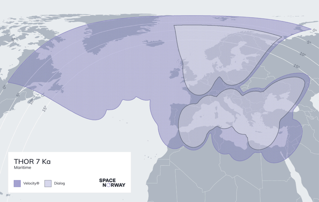 THOR 7 Ka Maritime Coverage map Data Services