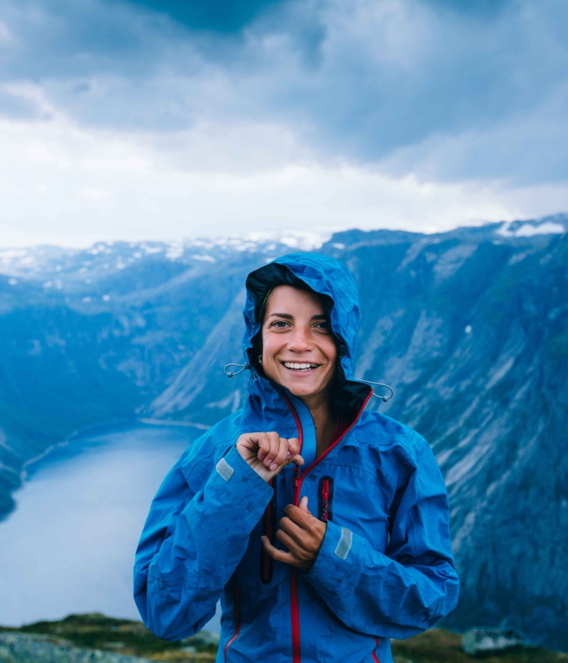 woman in Norwegian landscape