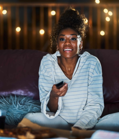 woman watching tv