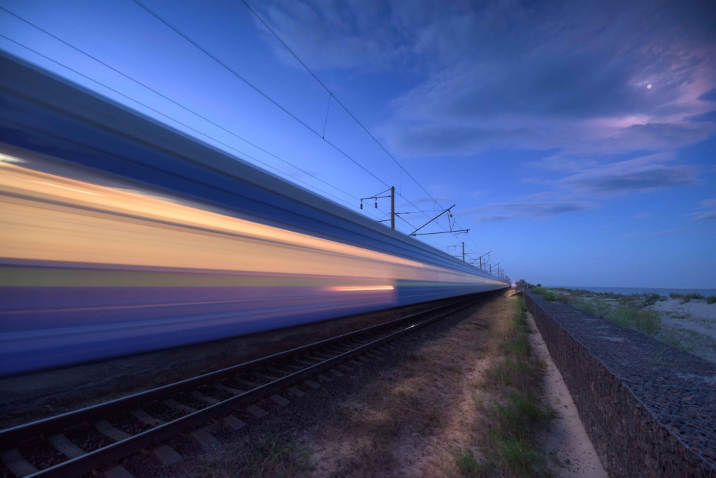 Land transportation by train