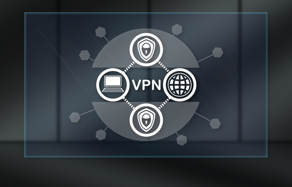 Vpn profile concept on dark background