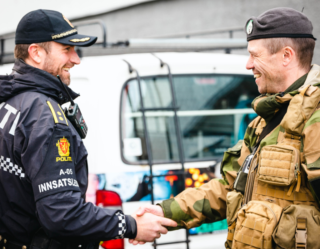 Police and Norwegian Armed Forces during the Emergency Preparedness exercise om Åsgard.
