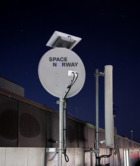 Space Norway satcom antenna and Starlink antenna for Emergency Preparedness.