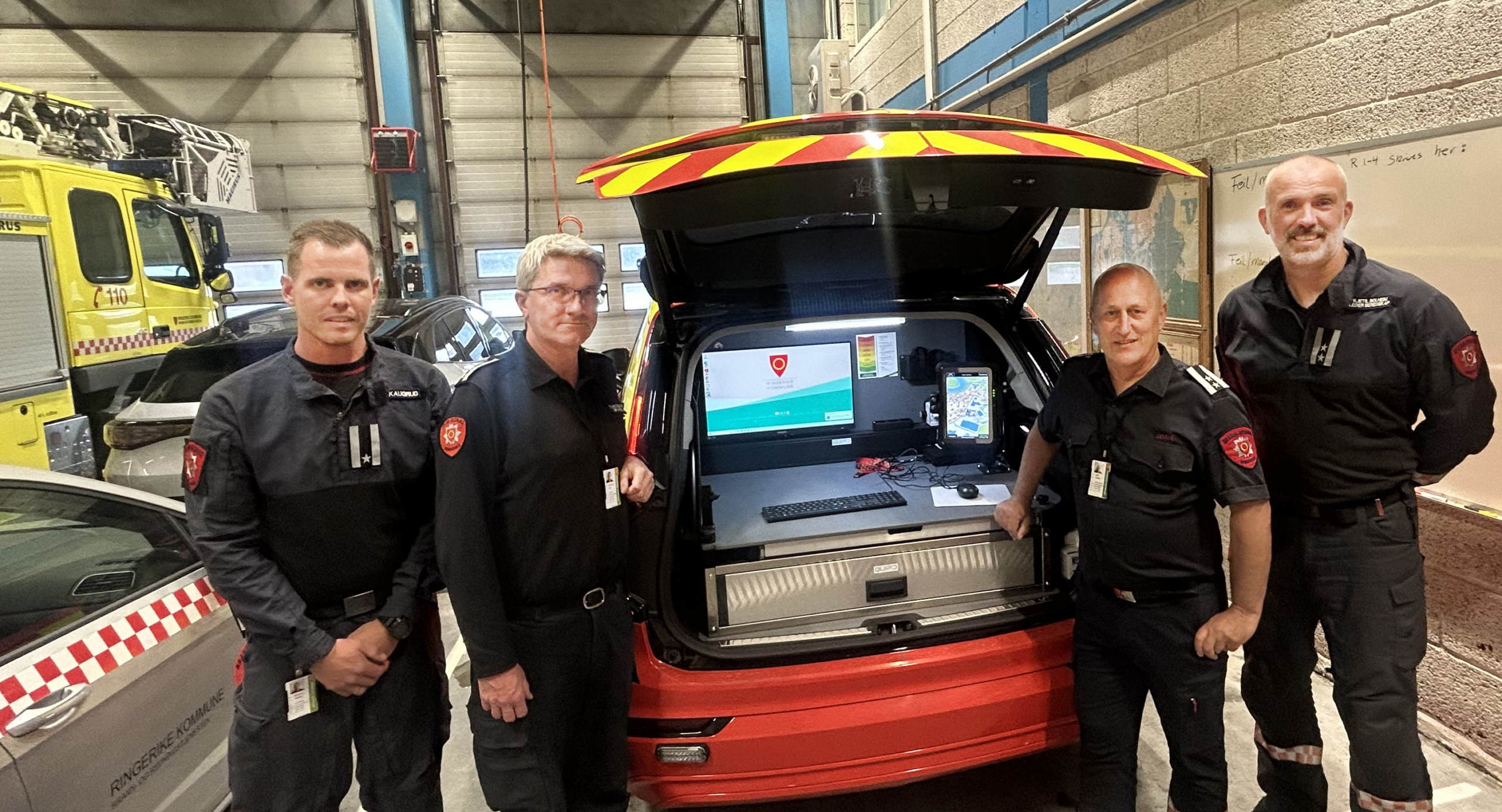 Mathias Skaugrud, Terje Reginiussen, Jostein Dahl and Kjetil Solheim — all incident commanders, from left to right.